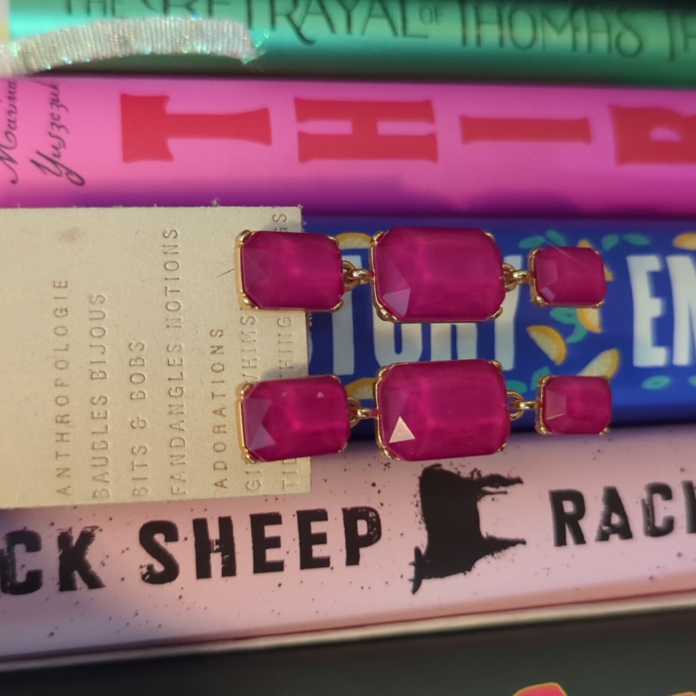 Like New Anthropologie Pink Stone Earrings- Nickel Free